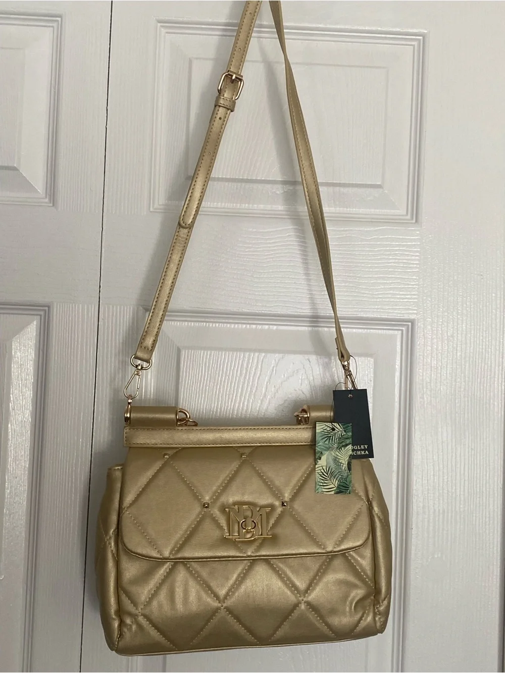 Badgley Mischka Metallic Gold Bag - Picture 6 of 6
